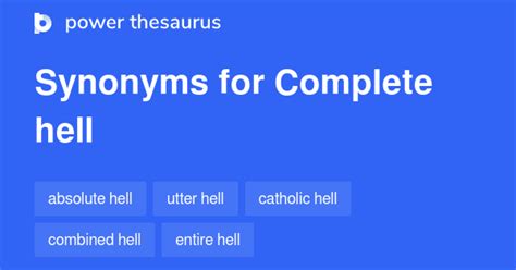 hell thesaurus|Hell synonyms .